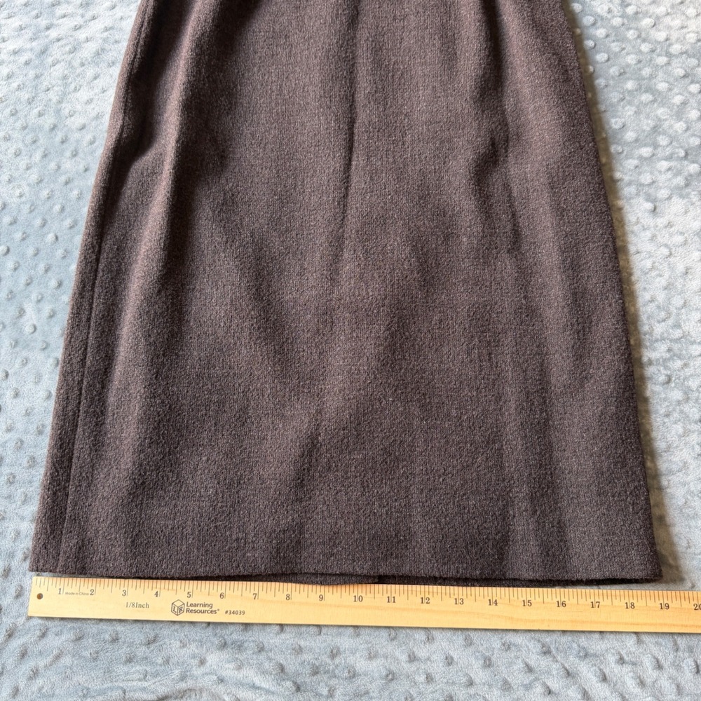 Giorgio Armani Le Collezioni Brown Wool Blend Skirt Suit Set Made in Italy 12/8 - Picture 15 of 16